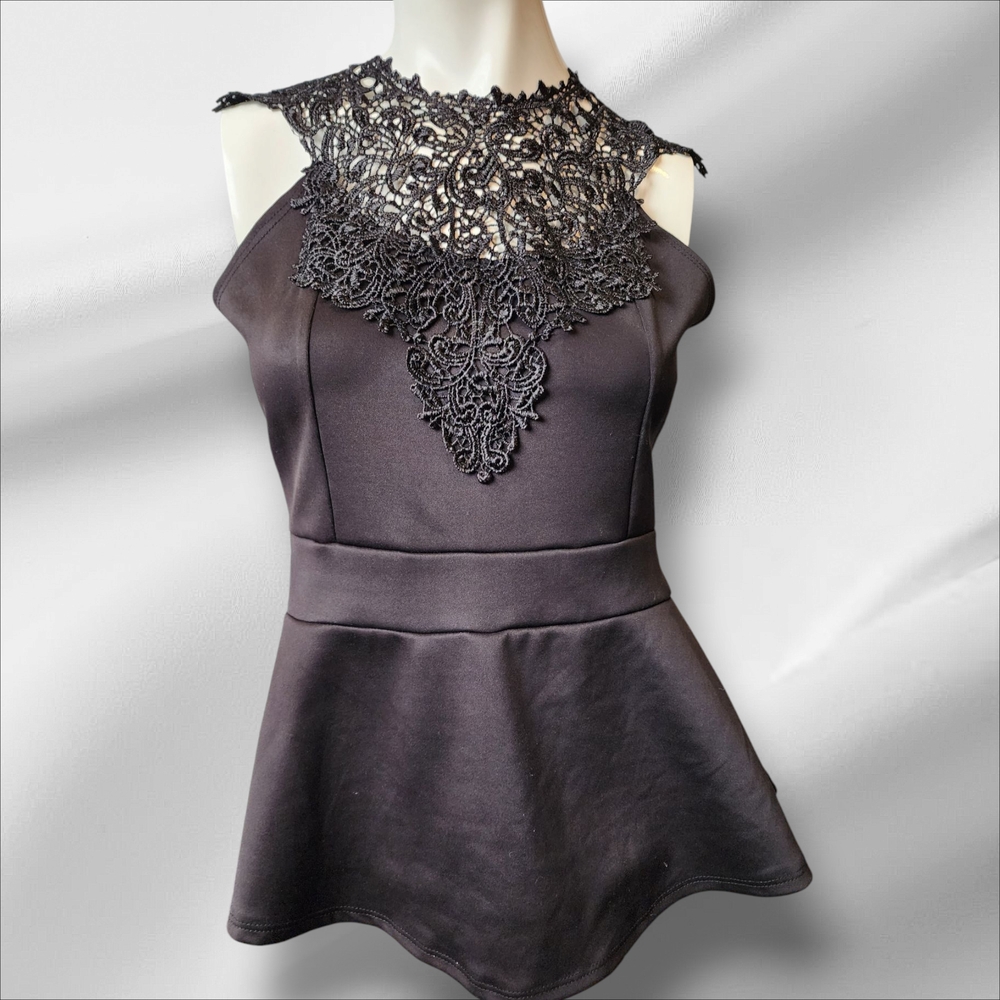 Elegant Black Lace Women's Top